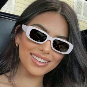 West Loop White Square Sunglasses 100% UVA- UVB Lens Protection